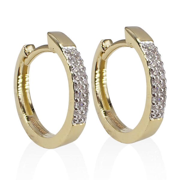 Diamantøredobber i gull med 0,10 ct W-Si - BUR737252